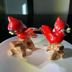 Vintage 50’s RARE Set of Cardinals Ceramic Salt and Pepper Shakers METASCO Japan